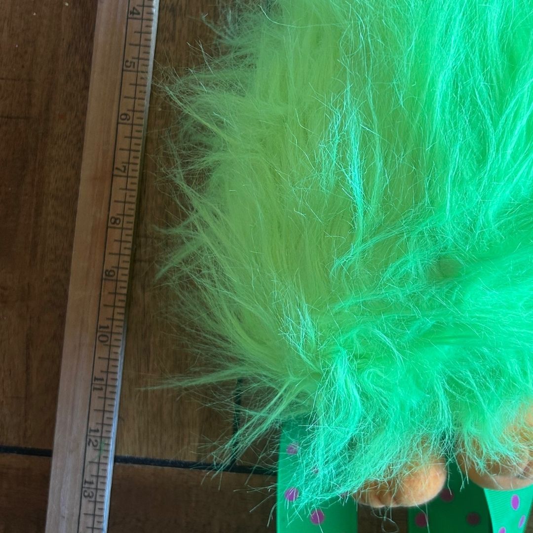 Fuzzy Green Troll Backpack | Upcycled Plush Bag - The Modern Alien