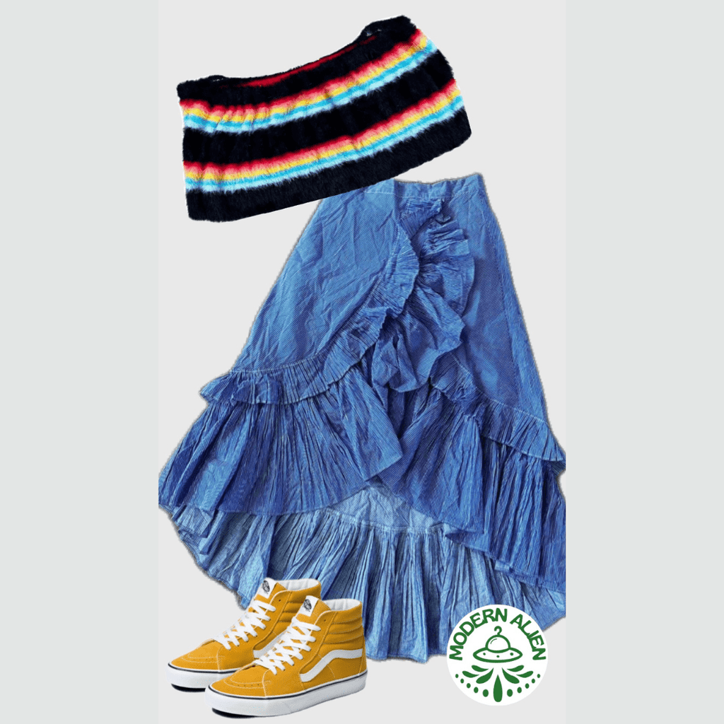 Fuzzy Rainbow Tube Top – Handmade & Upcycled - The Modern Alien