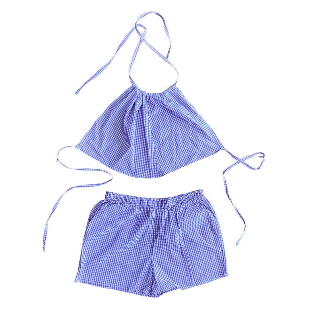 Gingham Summer Set – Funky Cottagecore Picnic Vibes | One - of - a - Kind | Handmade in Arizona ♻️ Sustainably Reworked – Only One Available - The Modern Alien