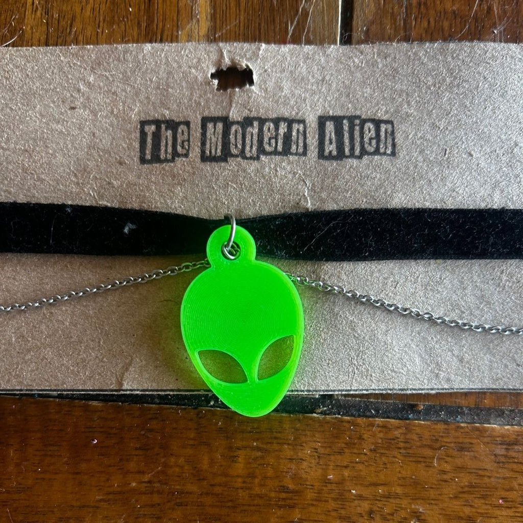 Glow - in - the - Dark Alien Choker | Handmade | Spacecore Boho Jewelry - The Modern Alien