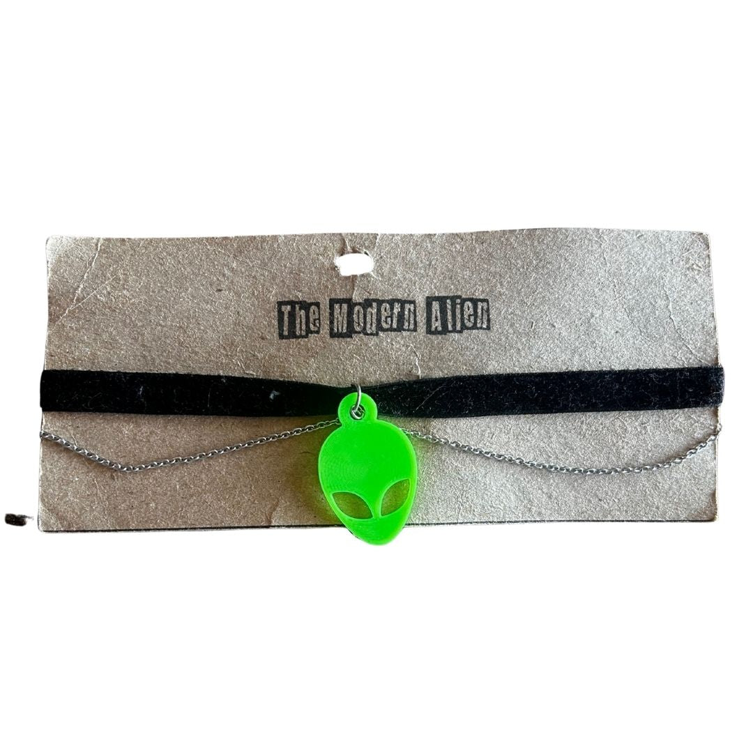 Glow-in-the-Dark Alien Choker | Handmade | Spacecore Boho Jewelry