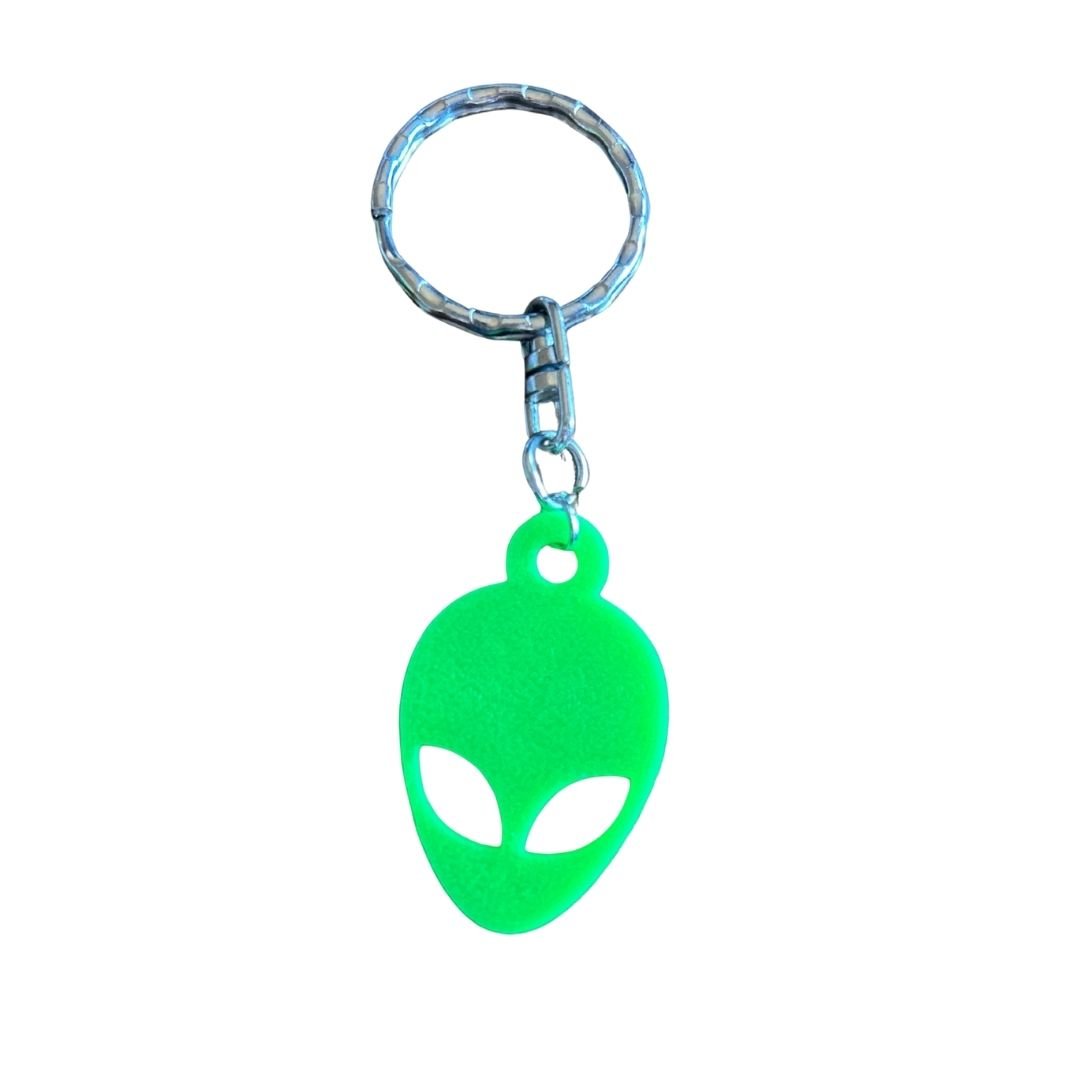 Glow - in - the - Dark Alien Head Keychain | 3D Printed | Funky Spacecore Accessory - The Modern Alien