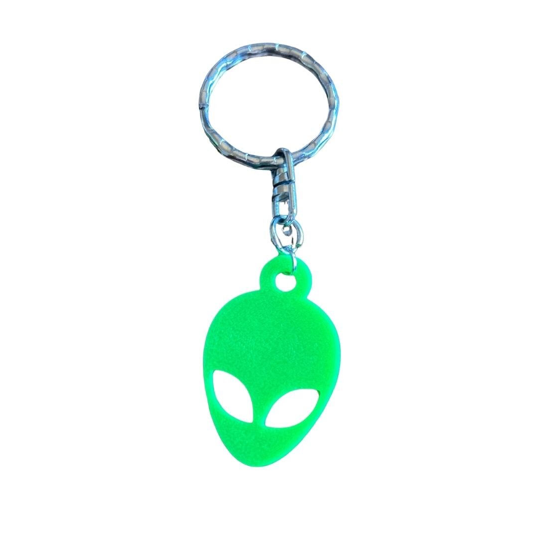Glow - in - the - Dark Alien Head Keychain | 3D Printed | Funky Spacecore Accessory - The Modern Alien