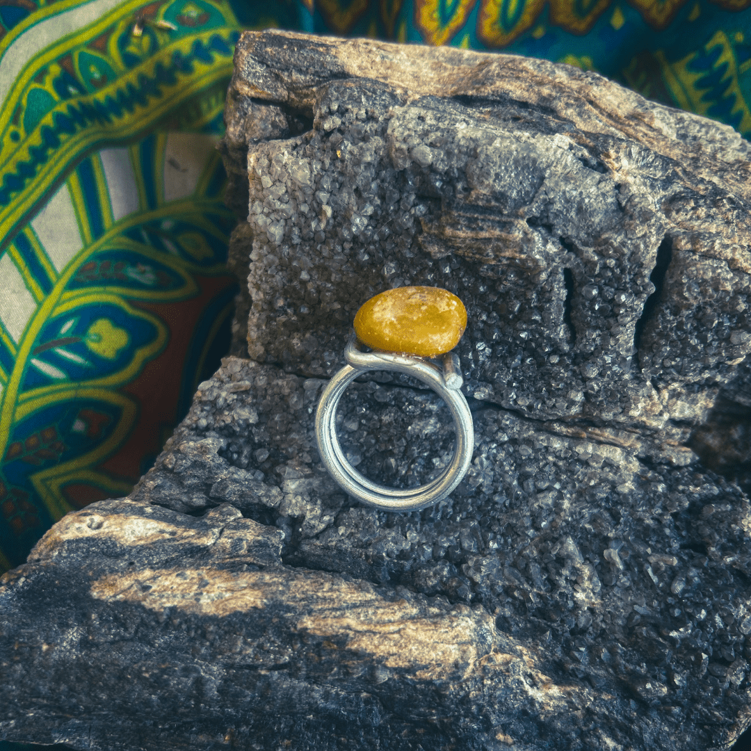 Golden Orb Ring – Handmade & Forged from a Tent Stake - The Modern Alien