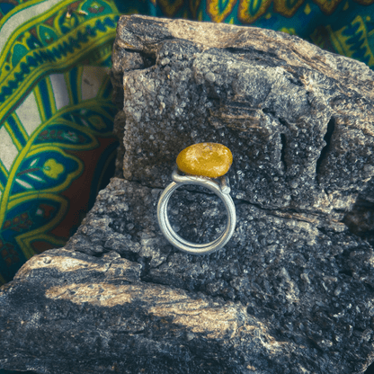 Golden Orb Ring – Handmade & Forged from a Tent Stake - The Modern Alien