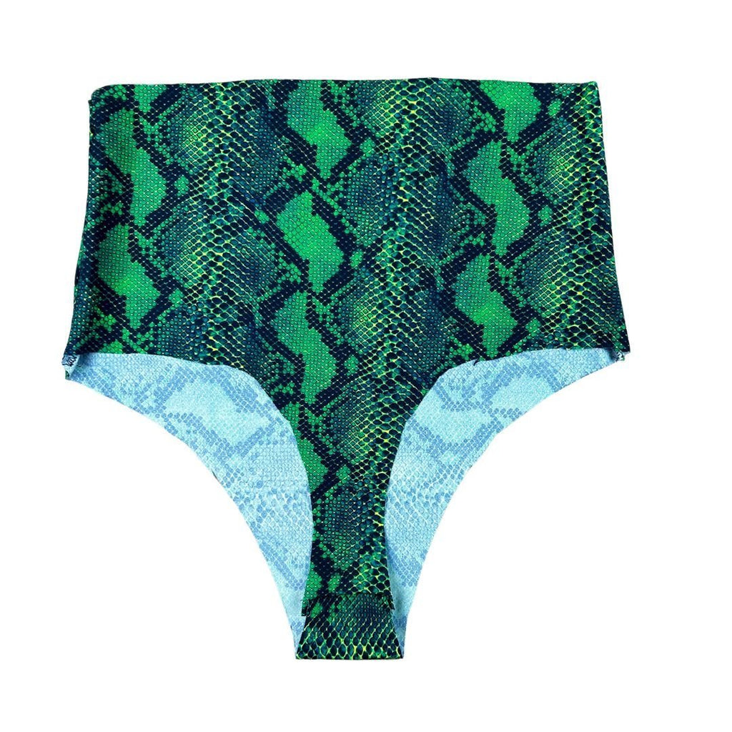 Green Snake Print Thong – High - Waisted & Handmade - The Modern Alien