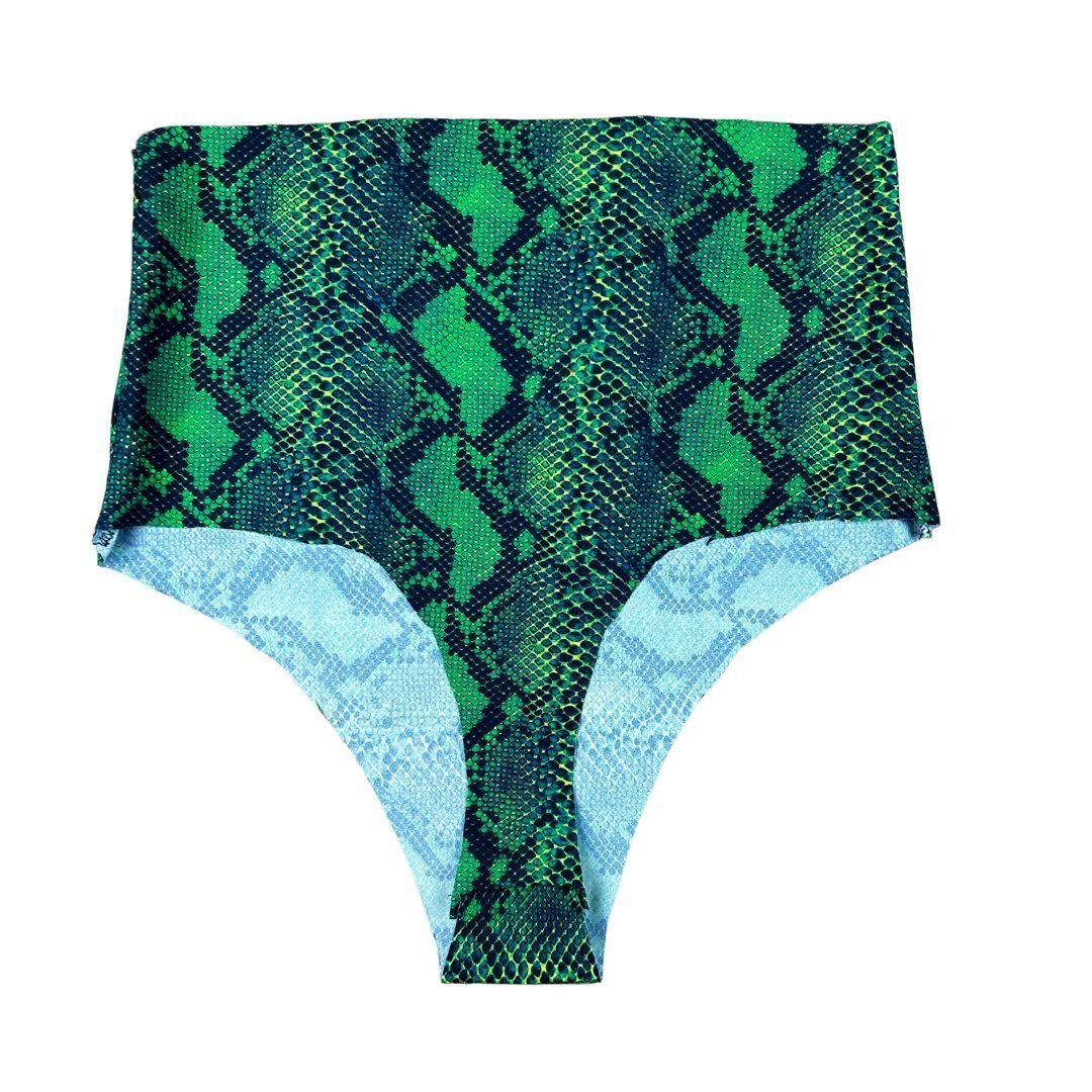 Green Snake Print Thong – High - Waisted & Handmade - The Modern Alien