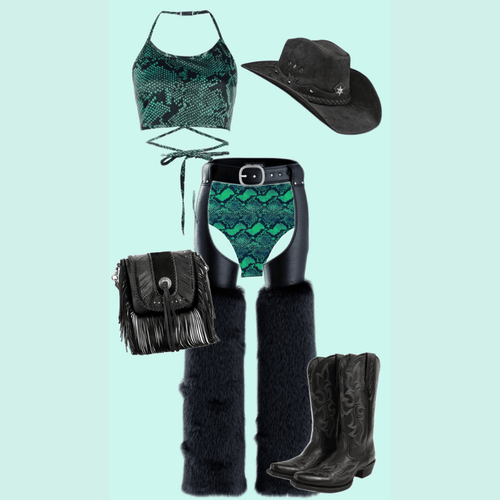 Green Snake Print Thong – High - Waisted & Handmade - The Modern Alien