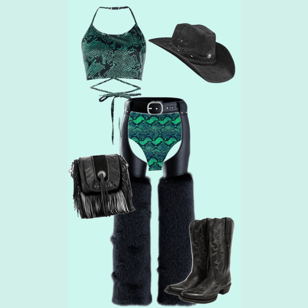 Green Snake Print Thong – High - Waisted & Handmade - The Modern Alien