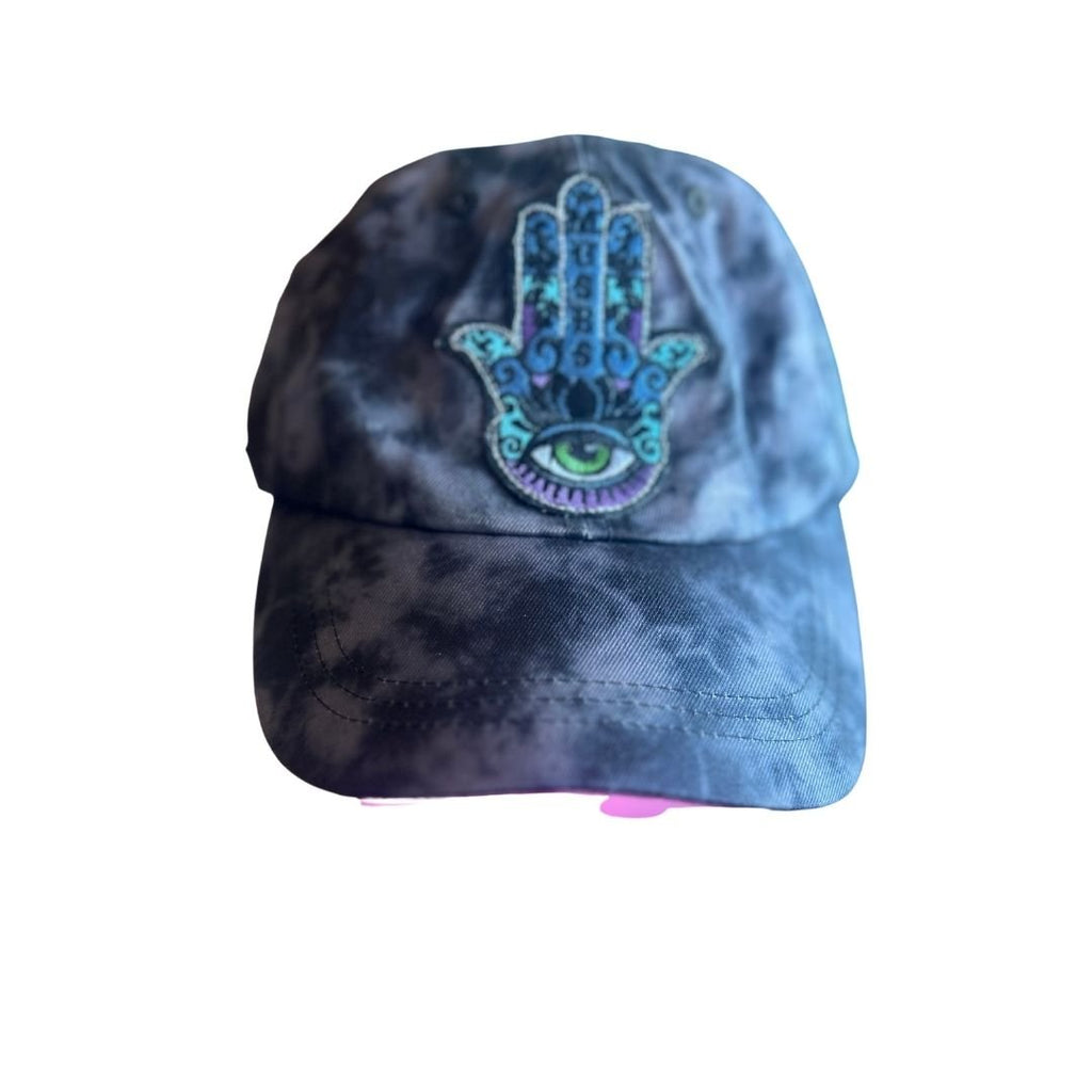 Grey Tie - Dye Hat with All Seeing Eye Patch – Handmade & Upcycled - The Modern Alien