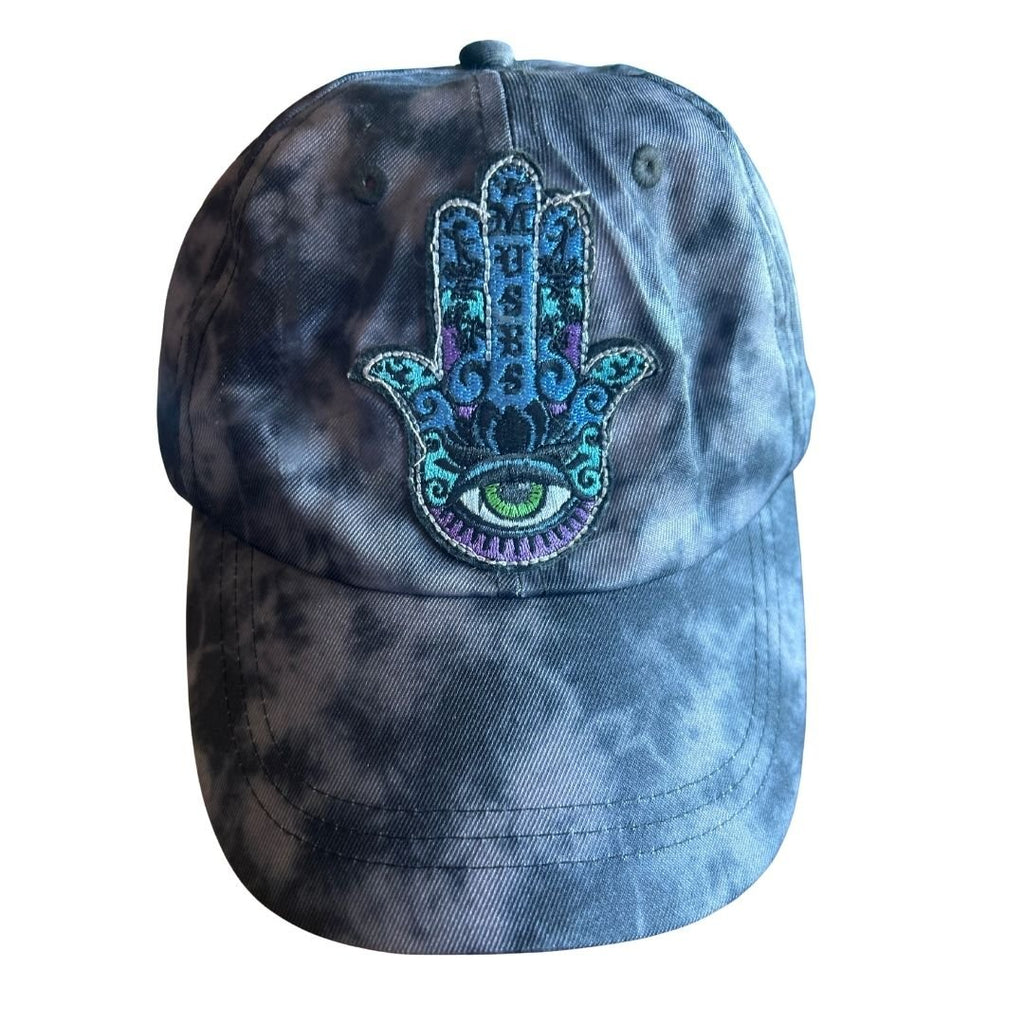 Grey Tie - Dye Hat with All Seeing Eye Patch – Handmade & Upcycled - The Modern Alien