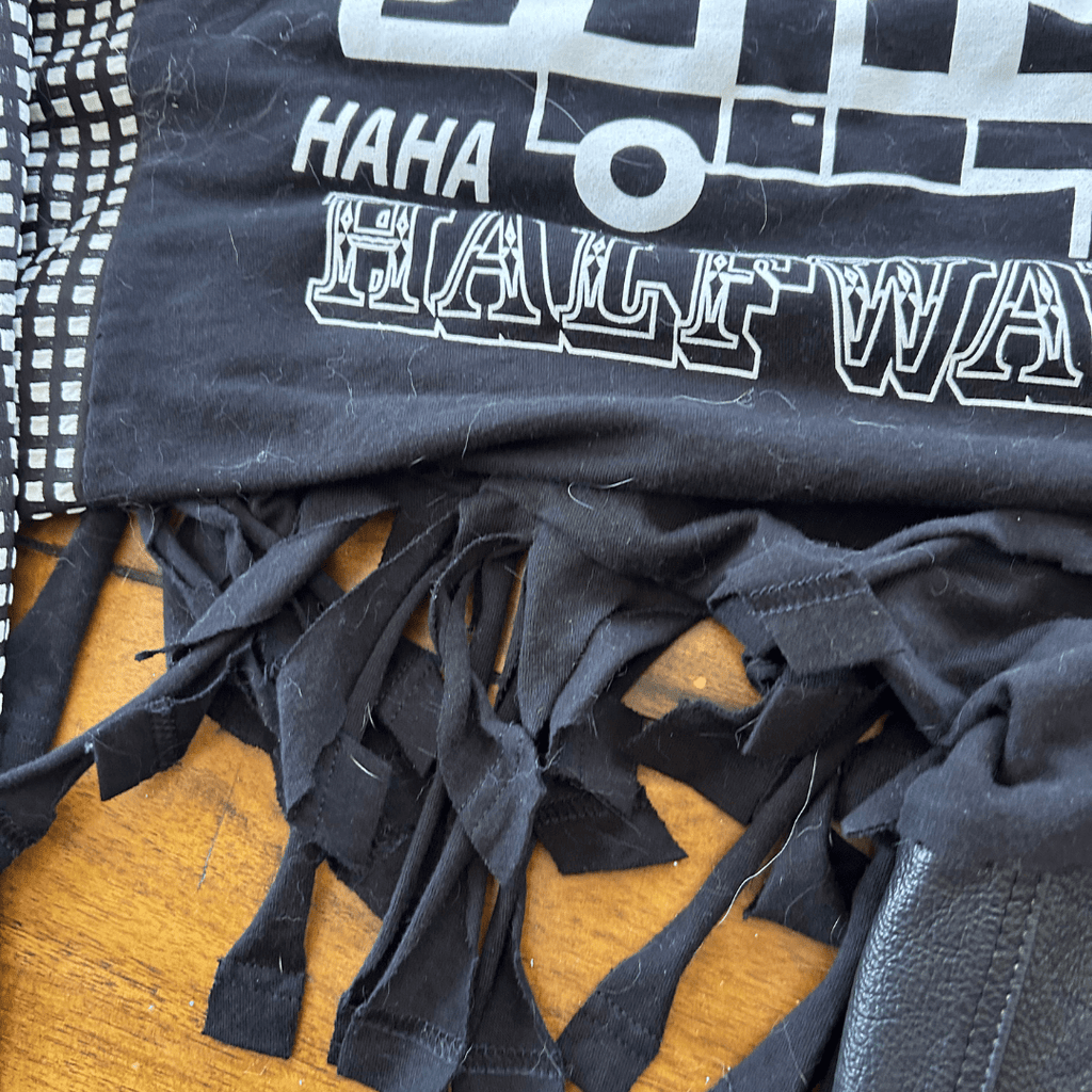 “Halfway There” Reworked Band Tee + Leather Vest Jacket - The Modern Alien