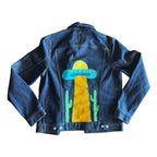 Hand - Painted UFO Denim Jacket – One - of - a - Kind | Handmade in Arizona - The Modern Alien