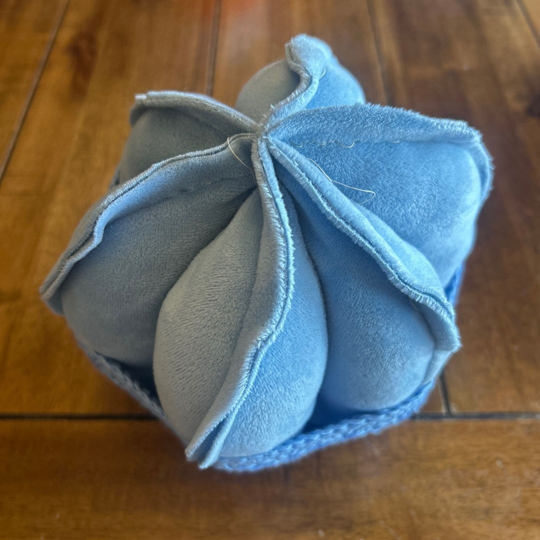 Handmade Blue Fabric Cactus with Crochet Pot | Boho Desert Decor | One - of - a - Kind - The Modern Alien