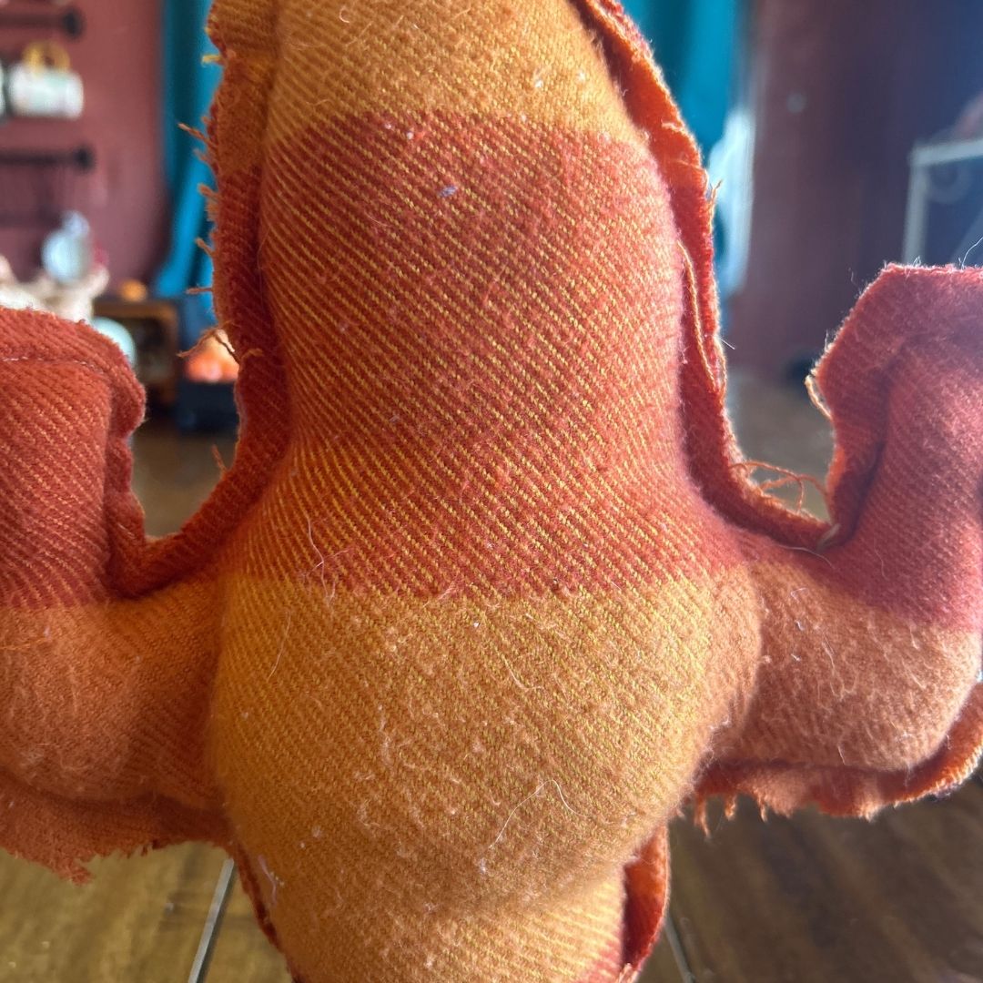 Handmade Upcycled Fabric Cactus with Wooden Pot | Sustainable Desert Decor | One - of - a - Kind - The Modern Alien