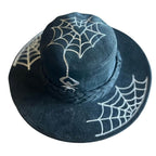 🕷️ Heart Web Hand - Painted Cowboy Hat | Gothic Western Style | One - of - a - Kind - The Modern Alien