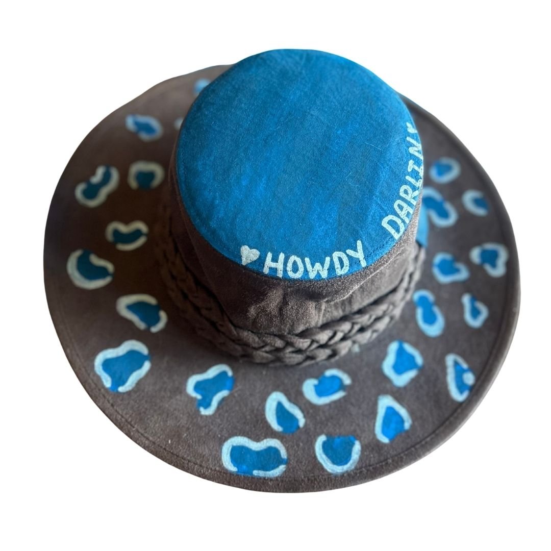 “Howdy Darlin’” Hand - Painted Cowboy Hat | Funky Western Boho | One - of - a - Kind - The Modern Alien