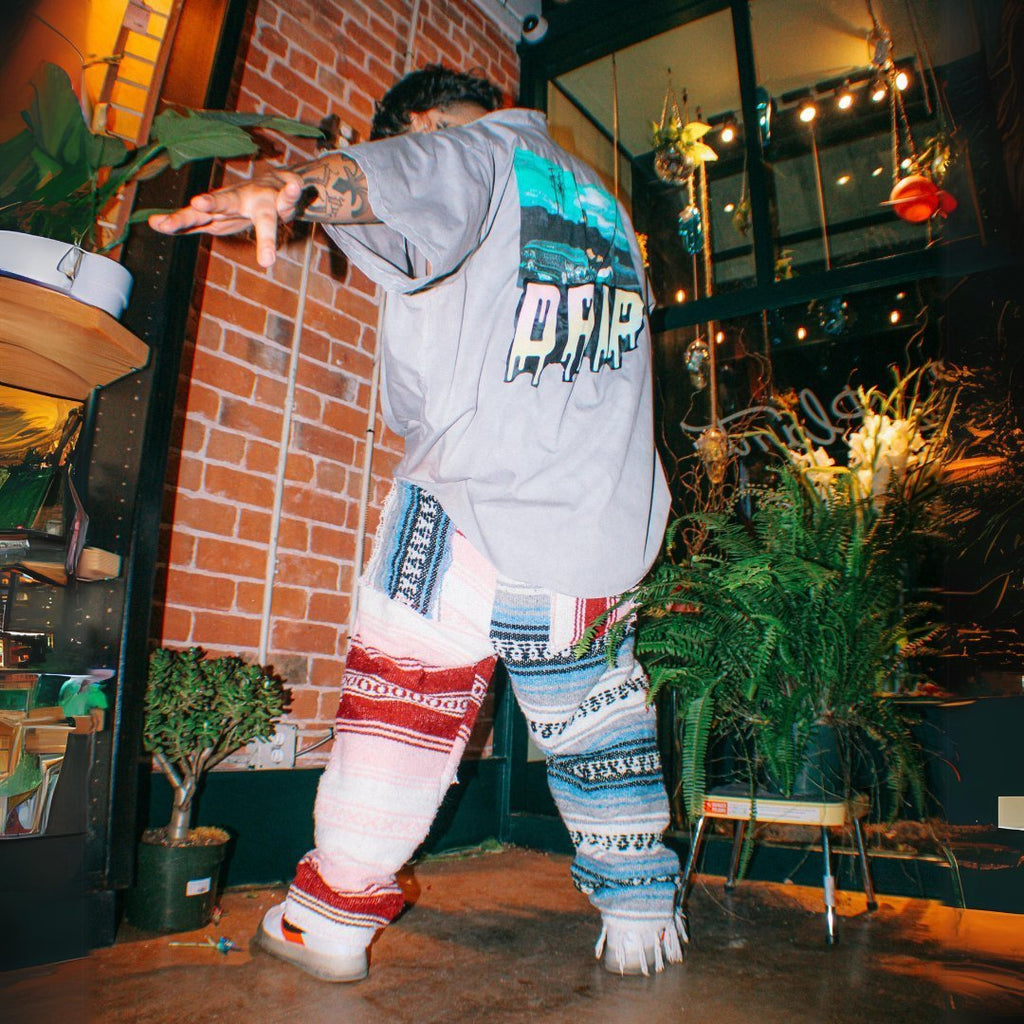 Ice Cube “Drip” Reworked Button - Up – Tie - Dyed & Patched - The Modern Alien