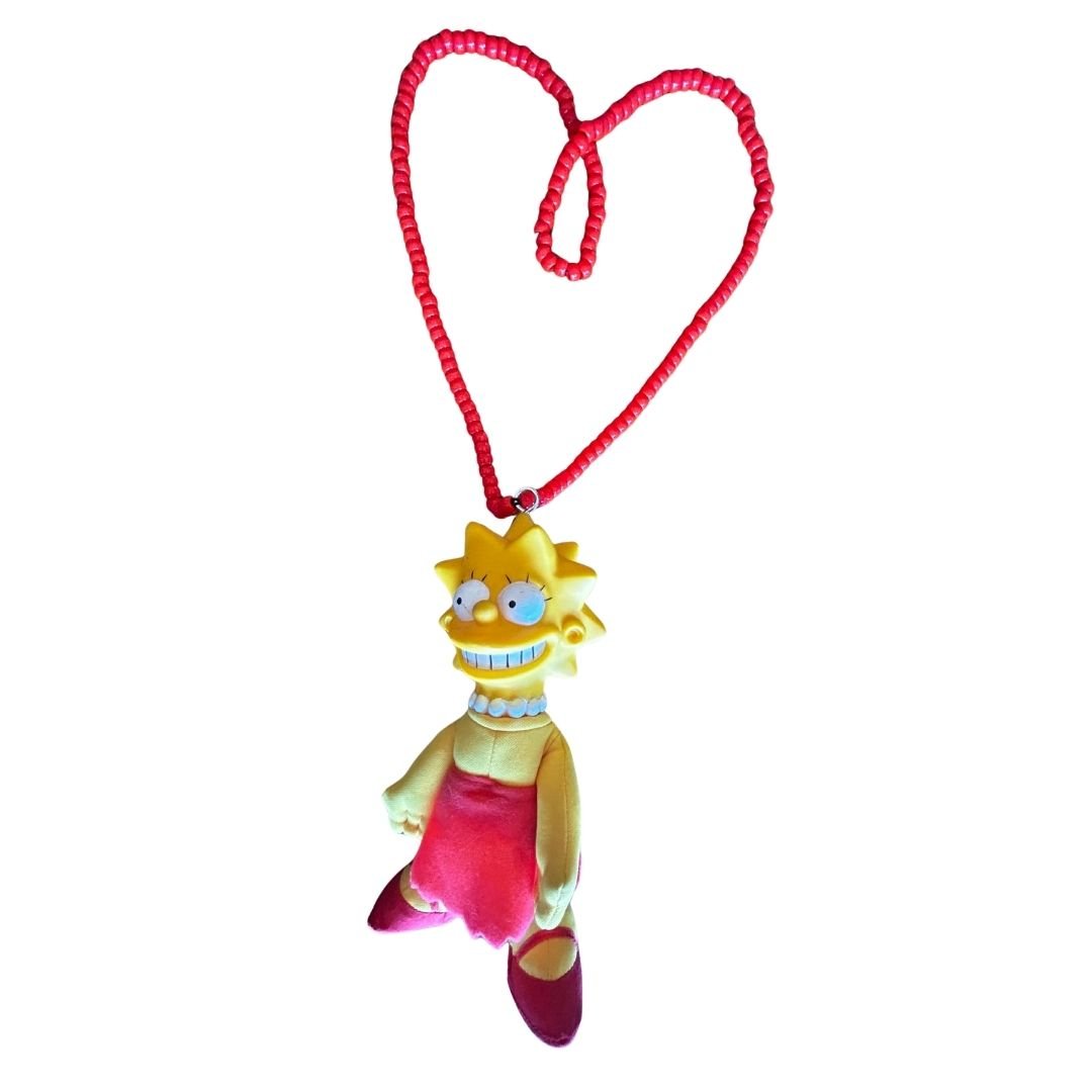 Lisa Simpson Plushie Kandi Necklace – Handmade & Upcycled - The Modern Alien