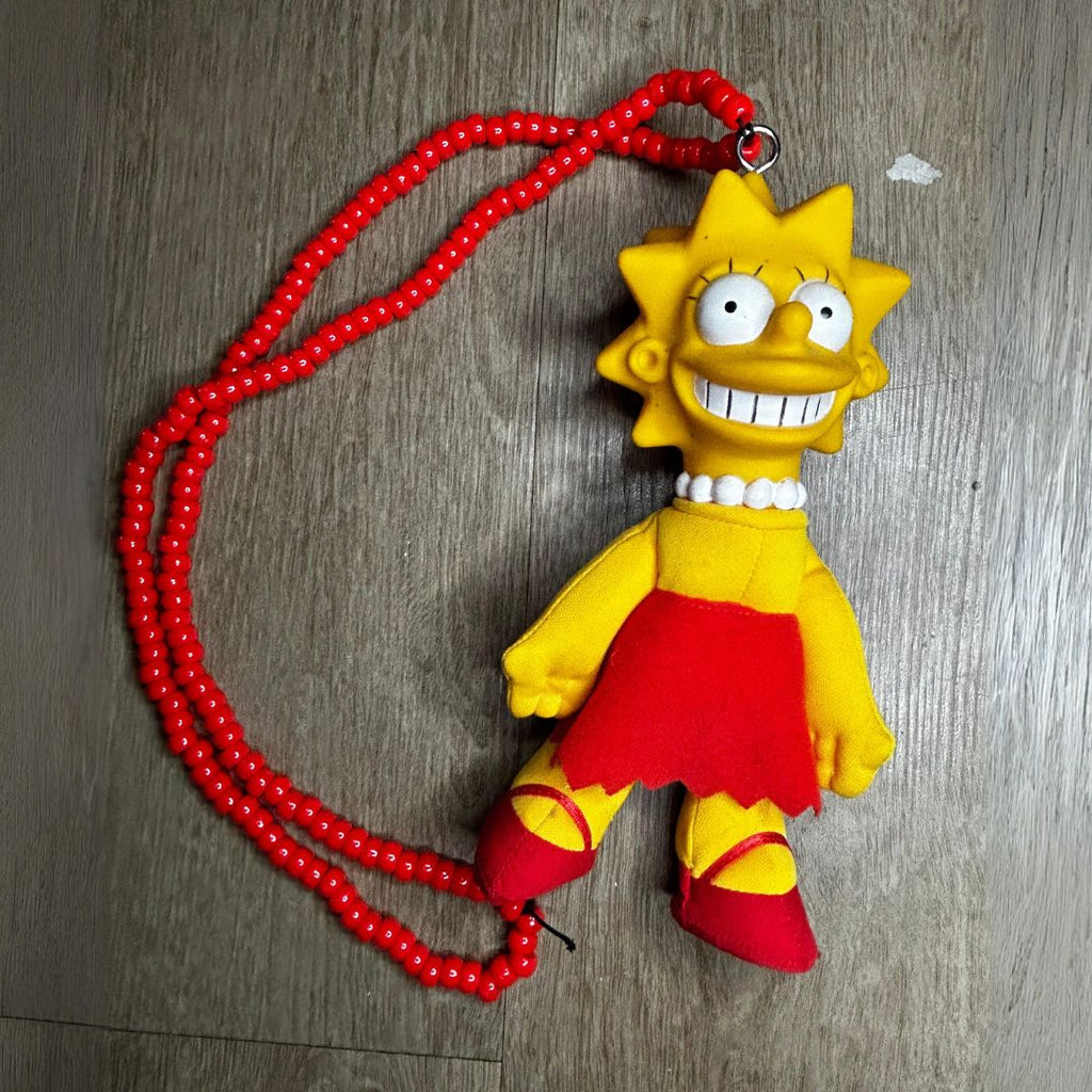 Lisa Simpson Plushie Kandi Necklace – Handmade & Upcycled - The Modern Alien