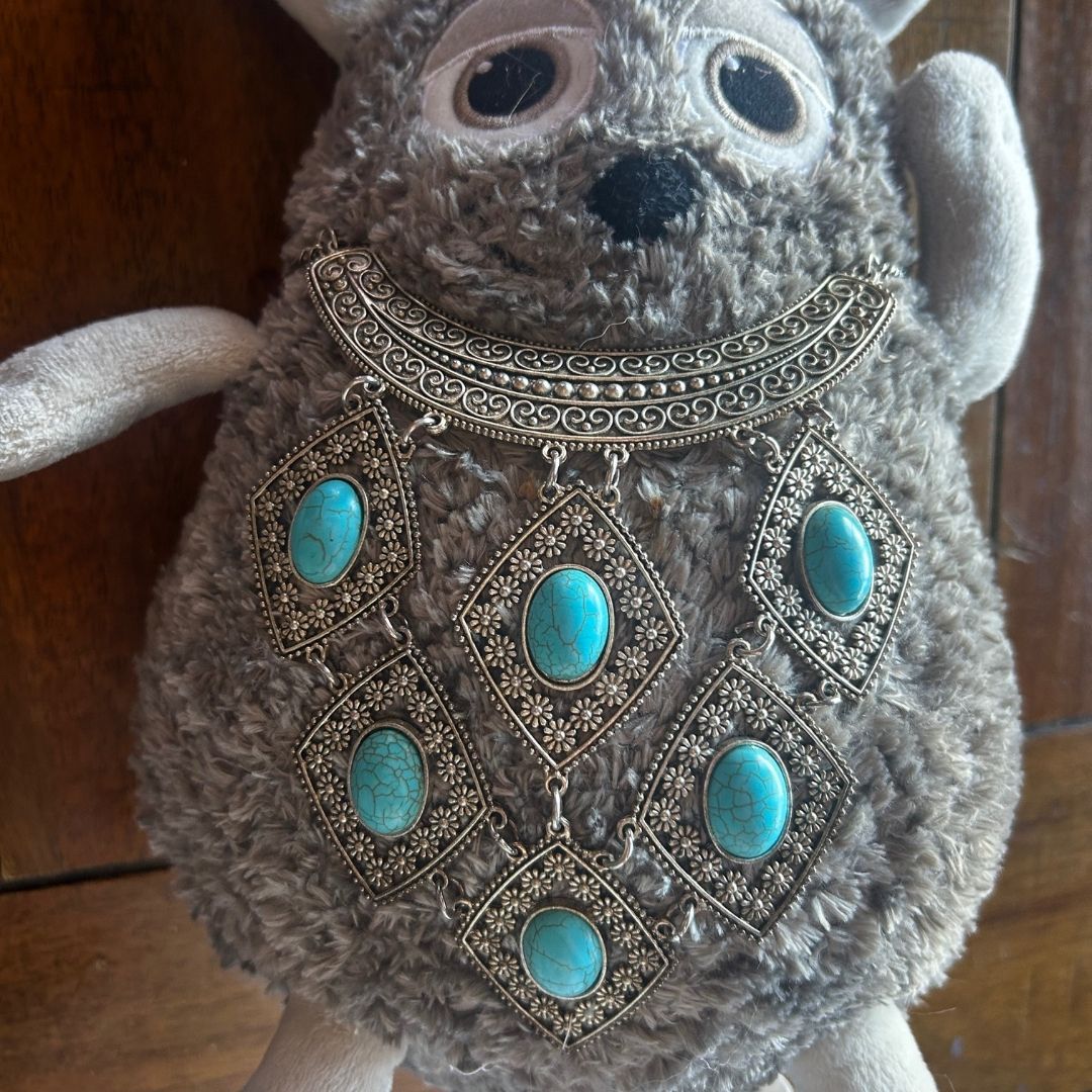 Meet “Turquoise Tony” | Upcycled Plush Rat with Vintage Jewelry - The Modern Alien