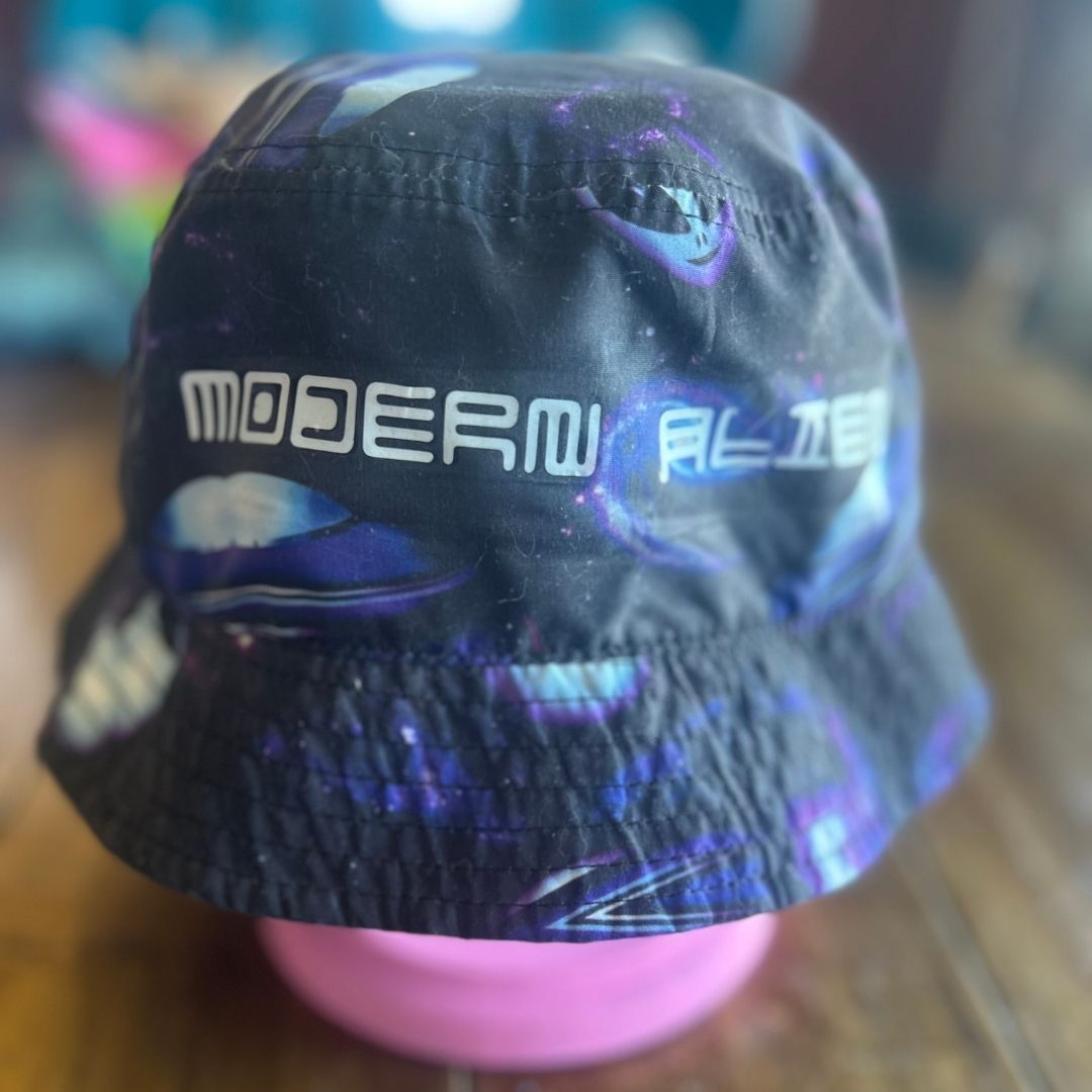Modern Alien Galaxy Bucket Hat | Cosmic Streetwear | Funky Boho Festival Style - The Modern Alien