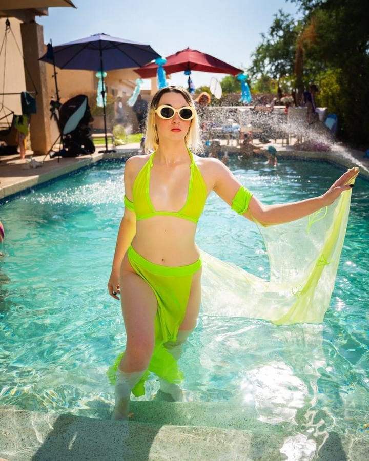 Neon Green Mother Nature 3 - Piece Outfit – Handmade & Upcycled - The Modern Alien