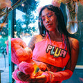 Neon Pink Halter Top – Handmade from Fabric Scraps - The Modern Alien