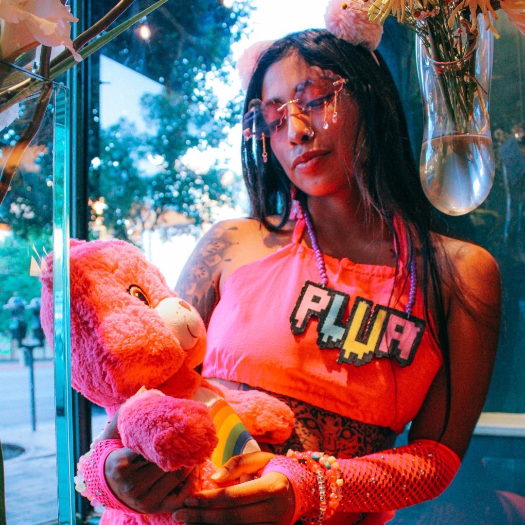 Neon Pink Halter Top – Handmade from Fabric Scraps