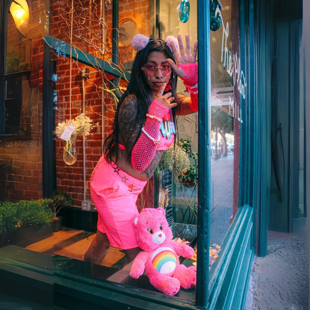 Neon Pink Shorts – Handmade from Thrifted Fabric - The Modern Alien