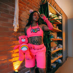 Neon Pink Shorts – Handmade from Thrifted Fabric - The Modern Alien