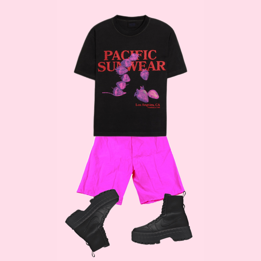 Neon Pink Shorts – Handmade from Thrifted Fabric - The Modern Alien