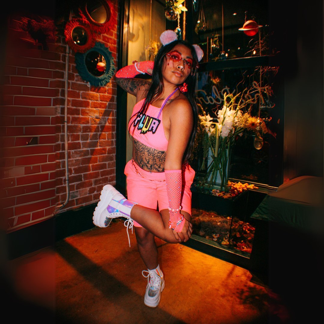 Neon Pink Shorts – Handmade from Thrifted Fabric - The Modern Alien