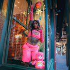 Neon Pink Shorts – Handmade from Thrifted Fabric - The Modern Alien