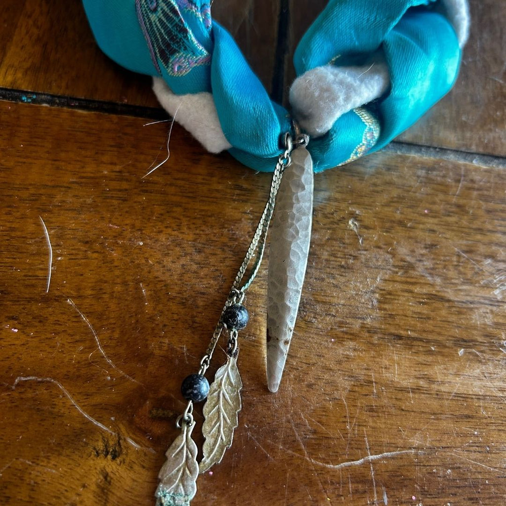 Ocean Spirit Braid Necklace – Handmade from Scrap Fabric & Repurposed Jewelry - The Modern Alien