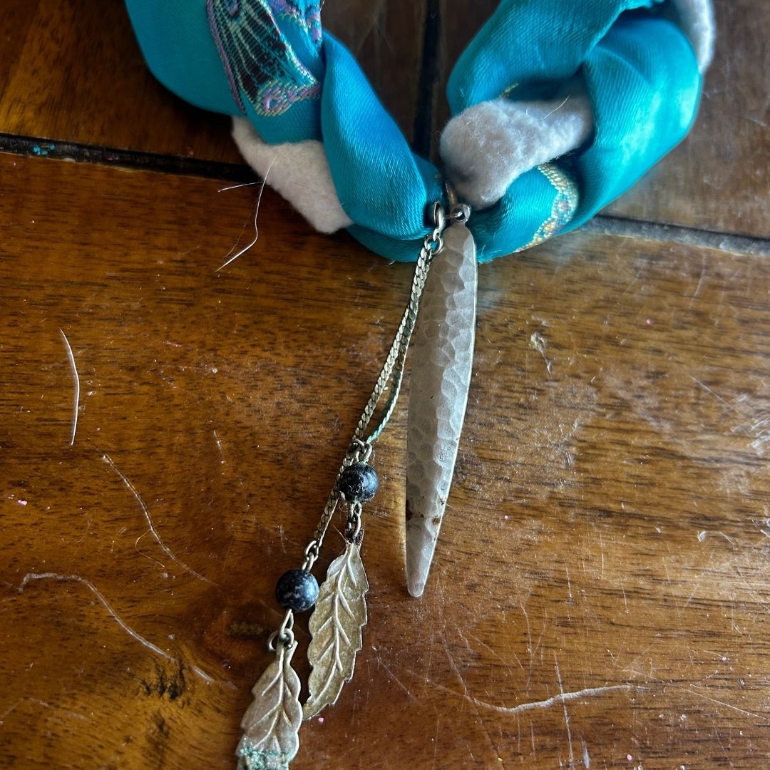 Ocean Spirit Braid Necklace – Handmade from Scrap Fabric & Repurposed Jewelry - The Modern Alien