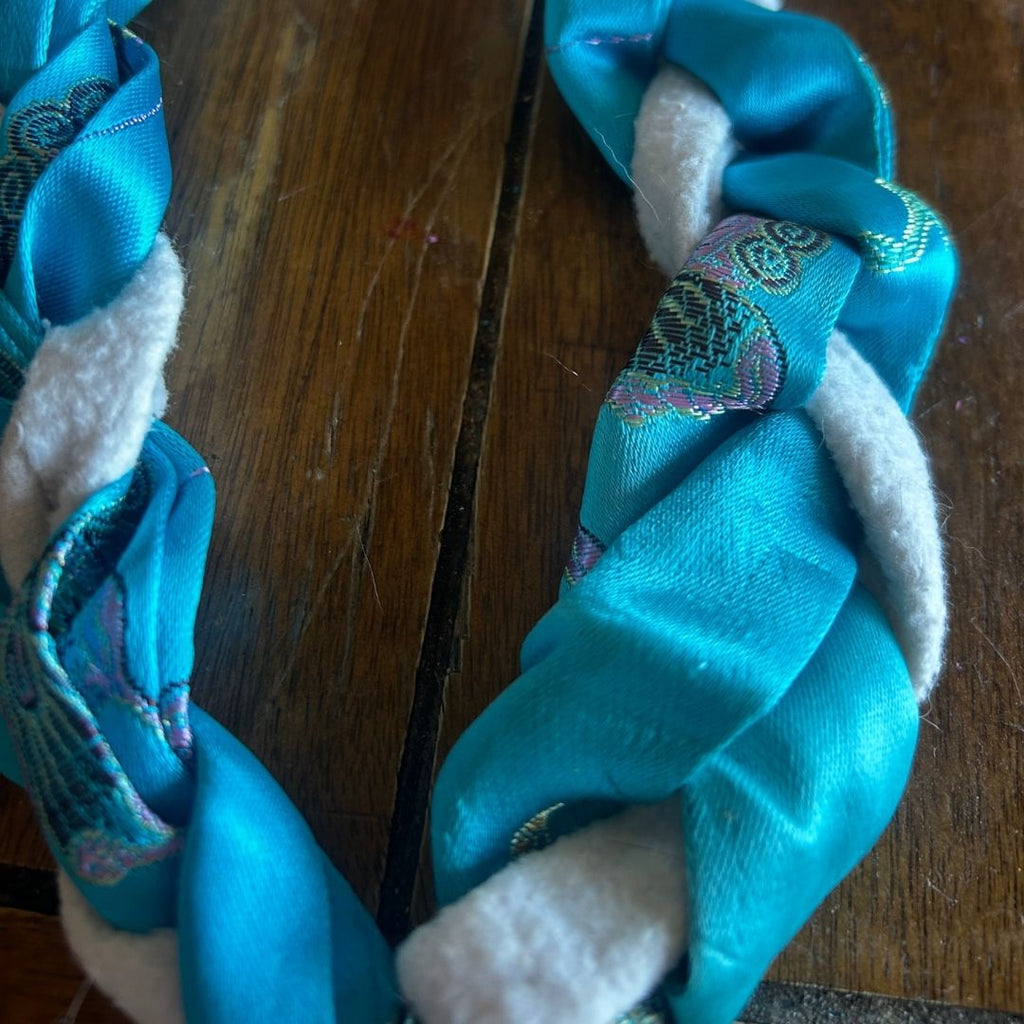 Ocean Spirit Braid Necklace – Handmade from Scrap Fabric & Repurposed Jewelry - The Modern Alien