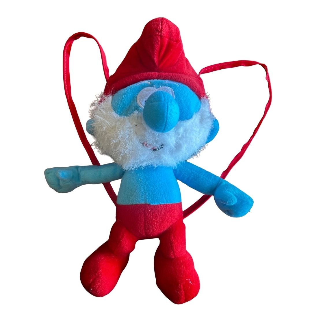 Papa Smurf Backpack | Upcycled Vintage Plush Bag - The Modern Alien