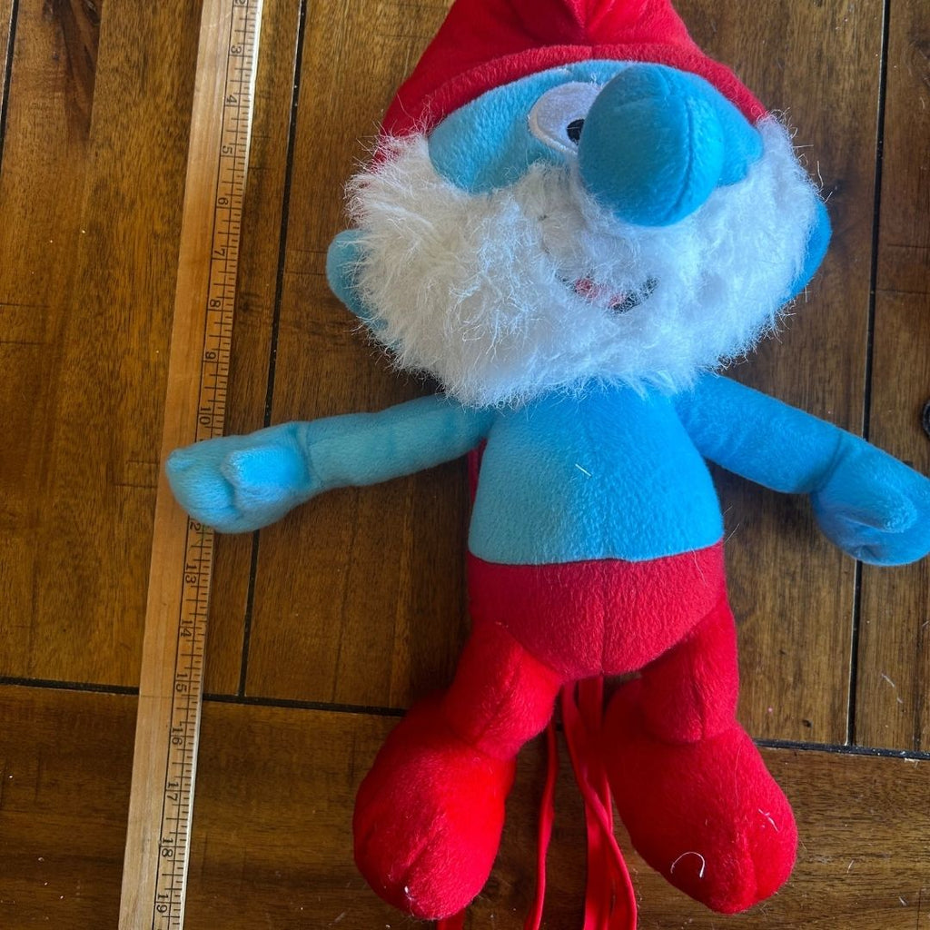 Papa Smurf Backpack | Upcycled Vintage Plush Bag - The Modern Alien