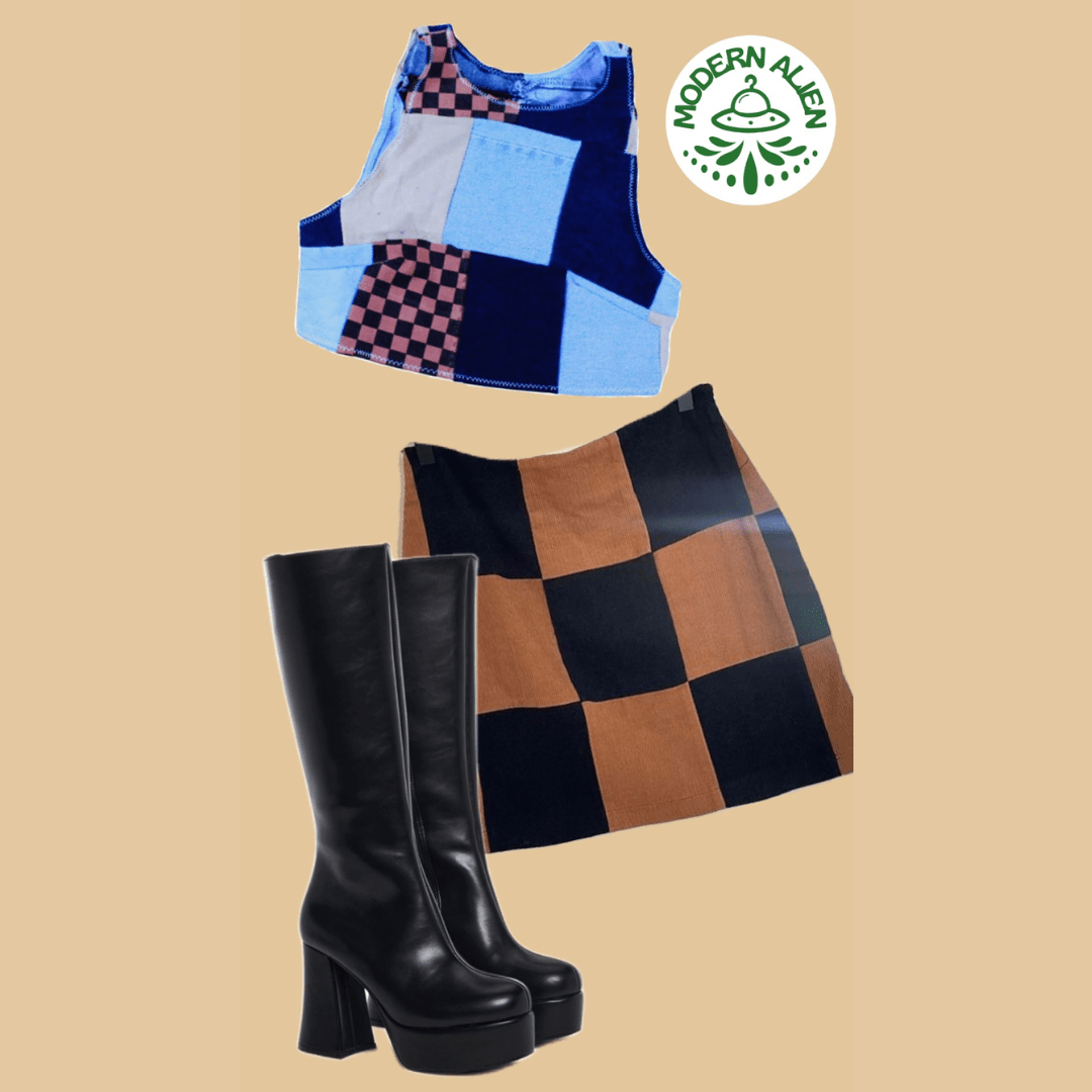 Patchwork Crop Top – Handmade & Upcycled - The Modern Alien