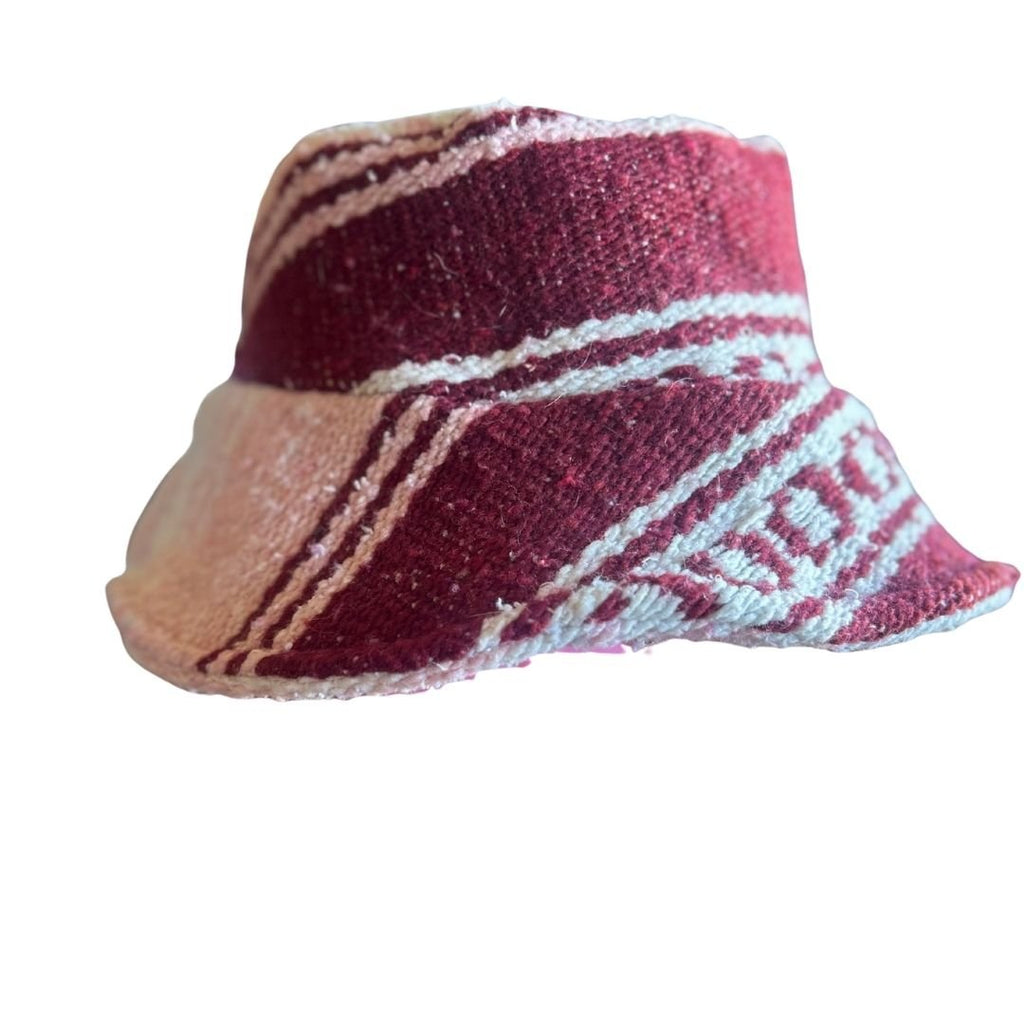 Pink & Maroon Mexican Blanket Reversible Bucket Hat - The Modern Alien