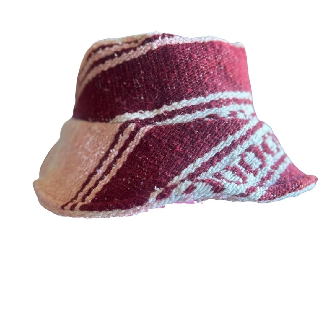 Pink & Maroon Mexican Blanket Reversible Bucket Hat - The Modern Alien