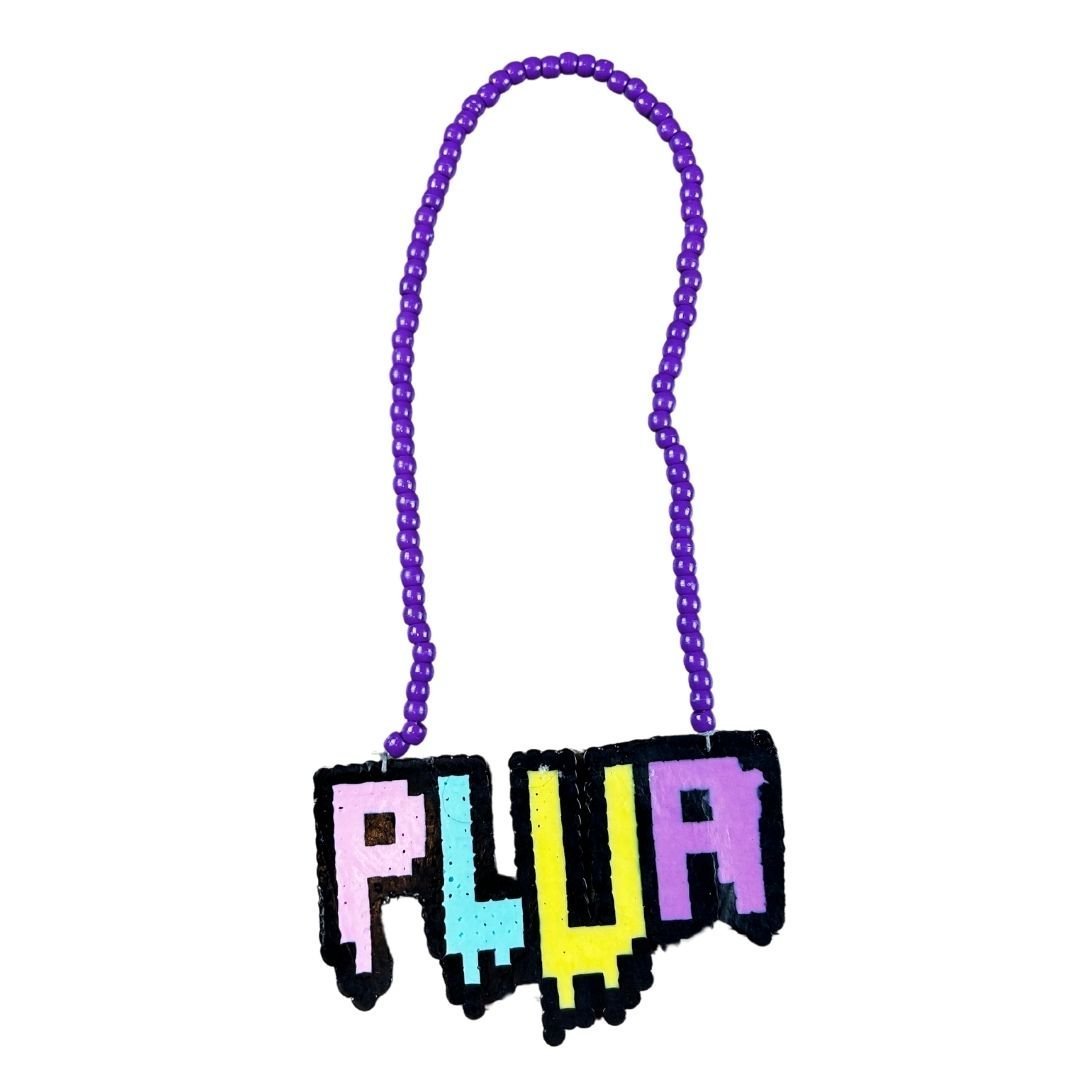 PLUR Perler Necklace – Handmade Ravecore Accessory - The Modern Alien