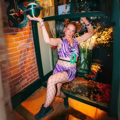 Purple Haze Mini Skirt Set – Handmade & Upcycled - The Modern Alien