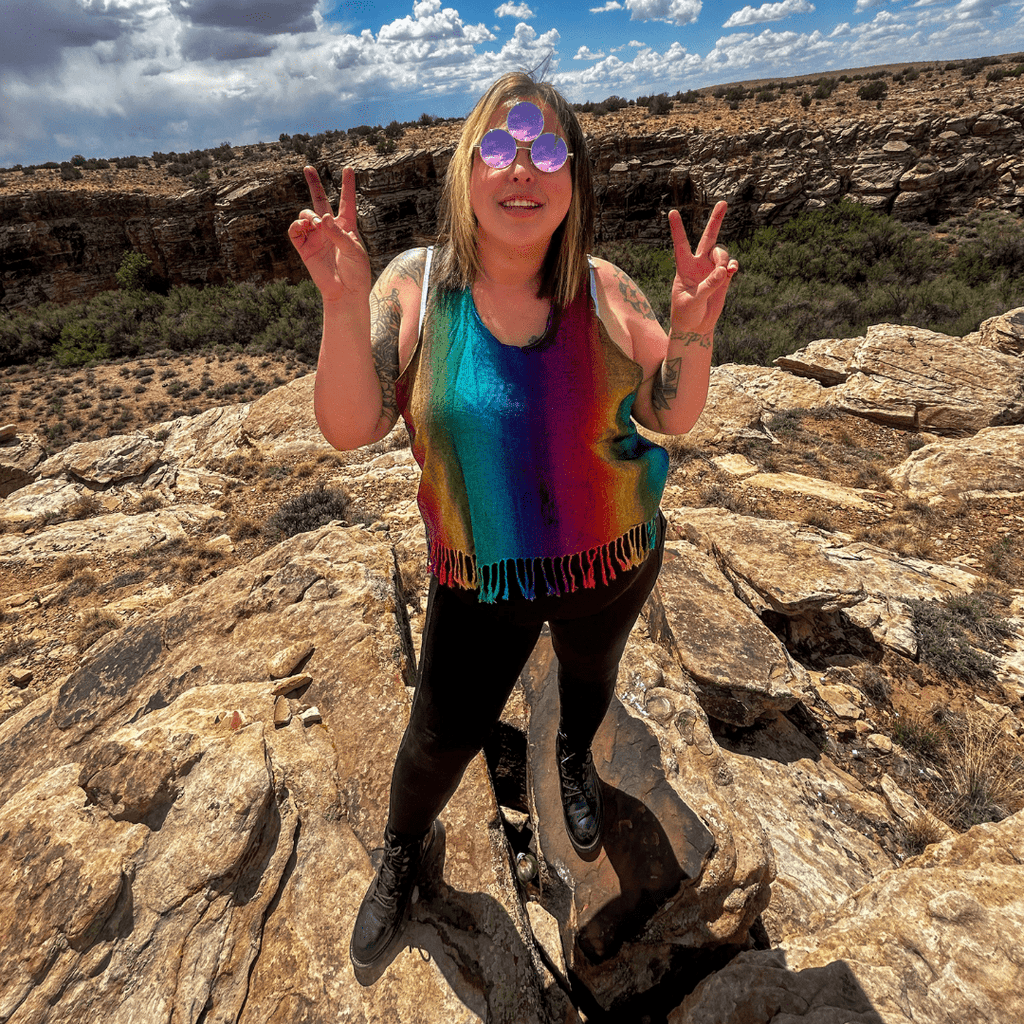 Rainbow Pashmina Crop Top – Fringe Festival Tank - The Modern Alien