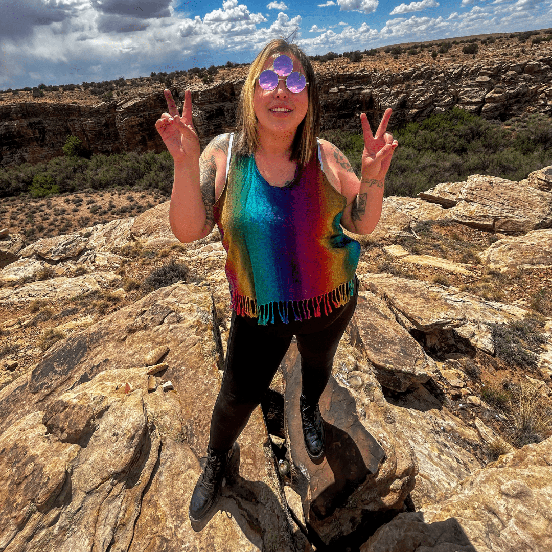 Rainbow Pashmina Crop Top – Fringe Festival Tank - The Modern Alien