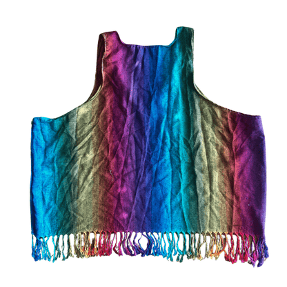 Rainbow Pashmina Crop Top – Fringe Festival Tank - The Modern Alien