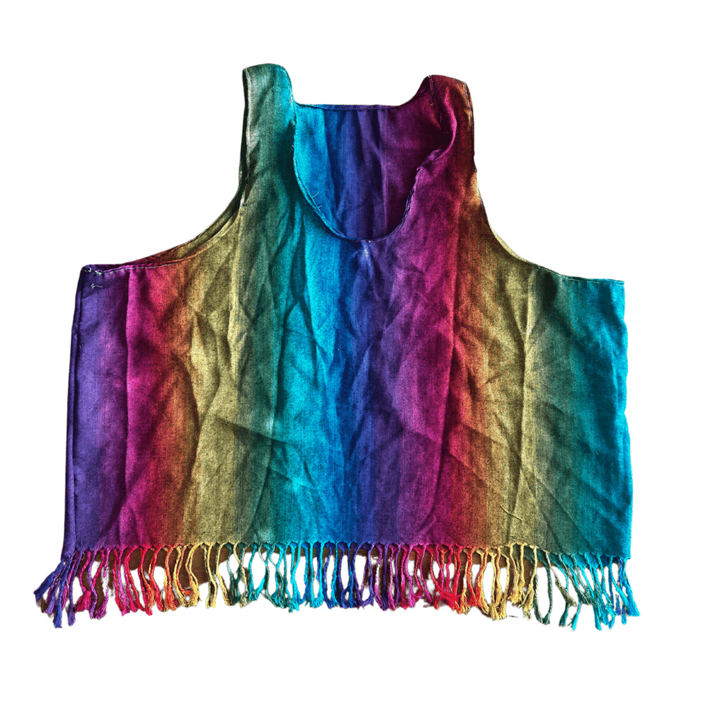Rainbow Pashmina Crop Top – Fringe Festival Tank - The Modern Alien