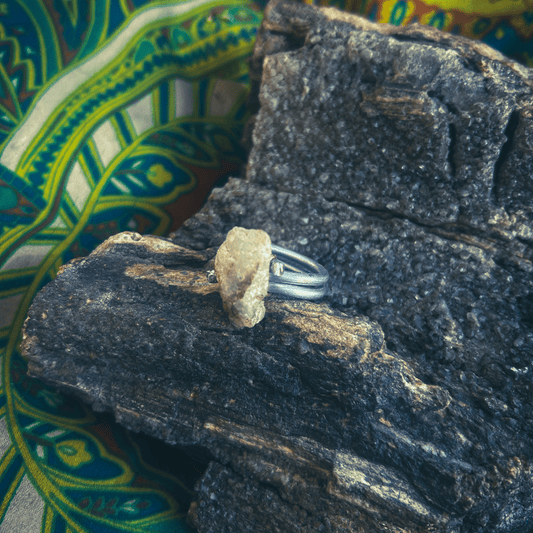 Raw Crystal Tent Stake Ring – Handmade & Upcycled - The Modern Alien