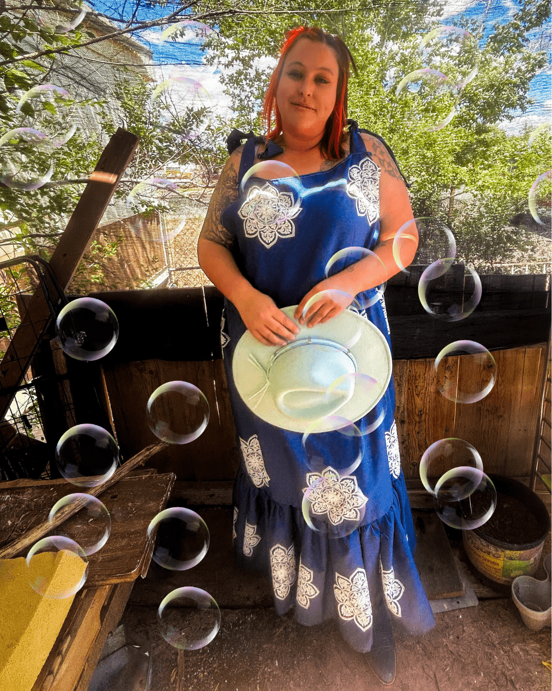 Reworked Curtain Dress – Funky Cottagecore Maxi | One-of-a-Kind | Handmade in Arizona ♻️ Sustainably Reworked – Only One Available